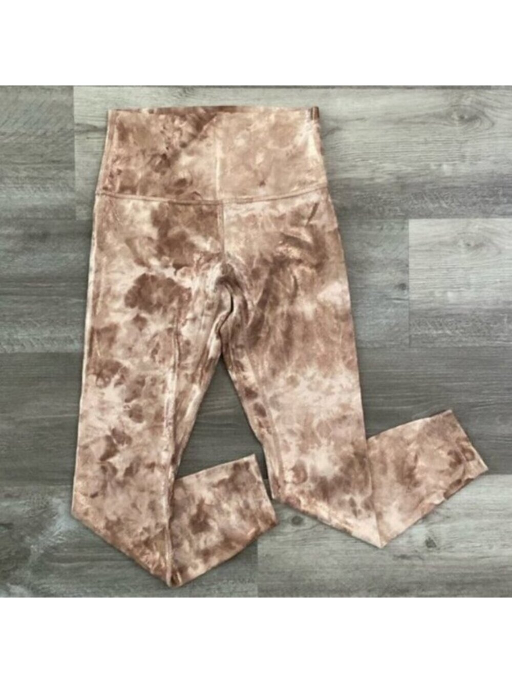 LE lululemon Align HR Nulu Legging Diamond Dye Misty Shell Cacao Dot Foil Sz 6
